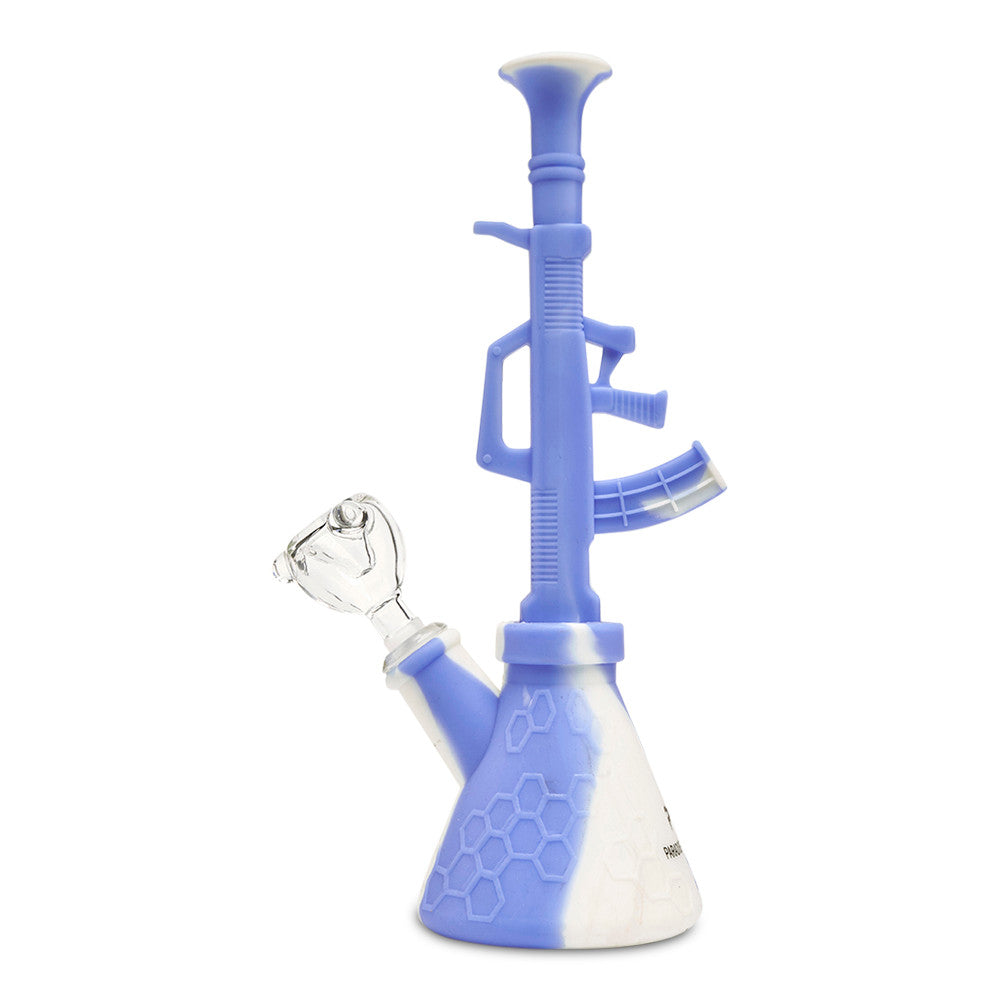 paradise silicone gun bong with glass slide for dry herbs and flower