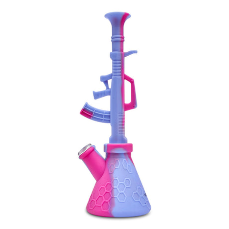 paradise silicone gun water pipe bong with glass slide for dry herbs