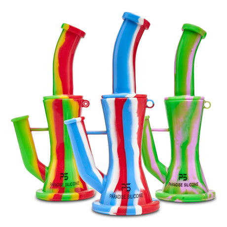 paradise silicone hourglass water pipe bong with glass slide