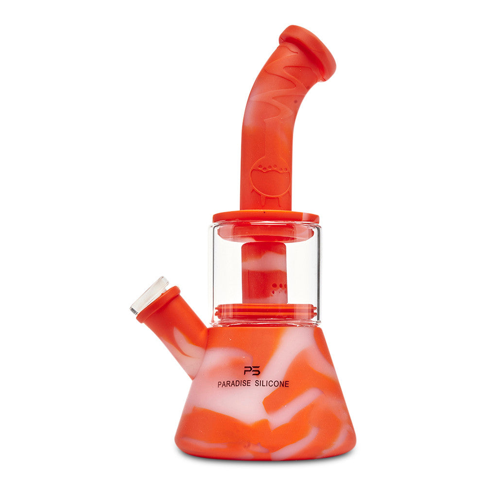 paradise silicone beaker with perc water pipe bong for smoking herbs