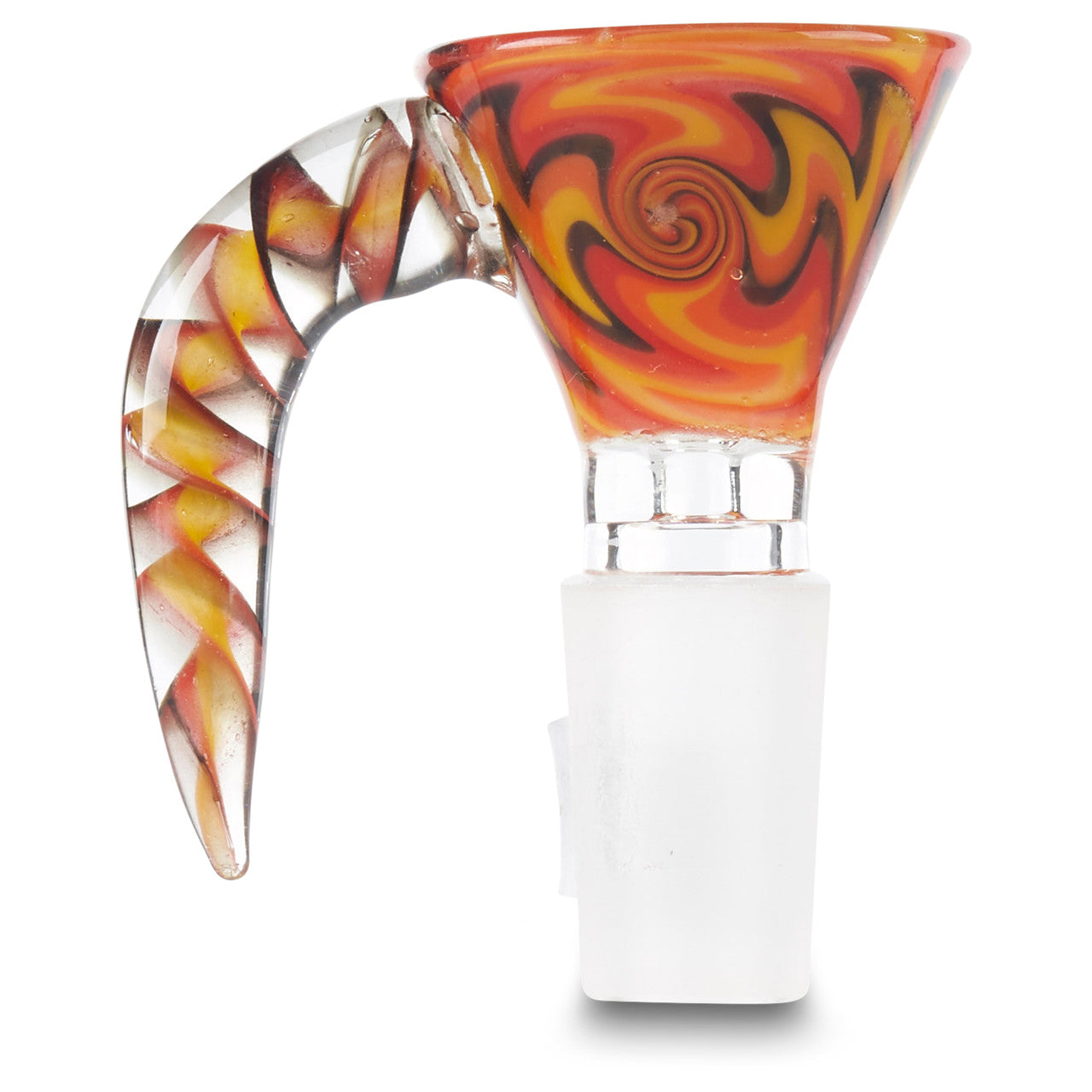 orange martini style glass bong bowl