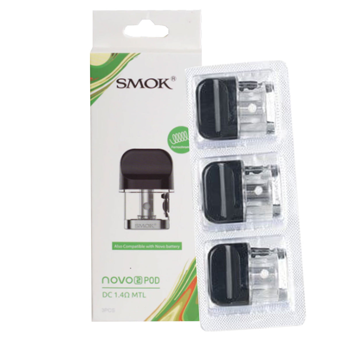 SMOK Novo 2 Replacement Vape Pods 3 -pack - DC 1.4ohm MTL