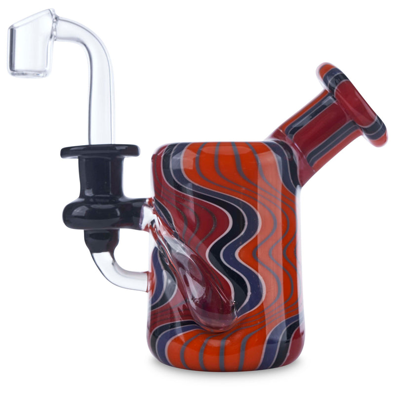 steller glass can rig worked orange and red colored dab rig