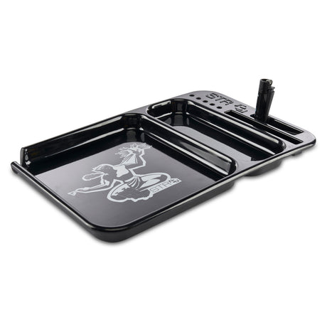 str8 case large melamine black rolling tray for dry herb