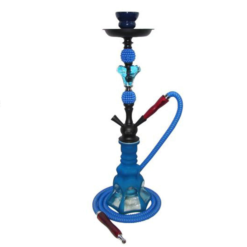 Tanya Hammer One Hose Hookah with Matching Hose Blue