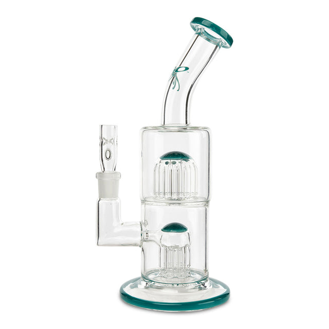 toro glass 6 arm tree to contrax teal colored water pipe bong