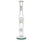 Toro Glass Premium 7 to 13 Full Size Tree Perc Water Pipe with Purple Rain and Forest Green Worked Glass