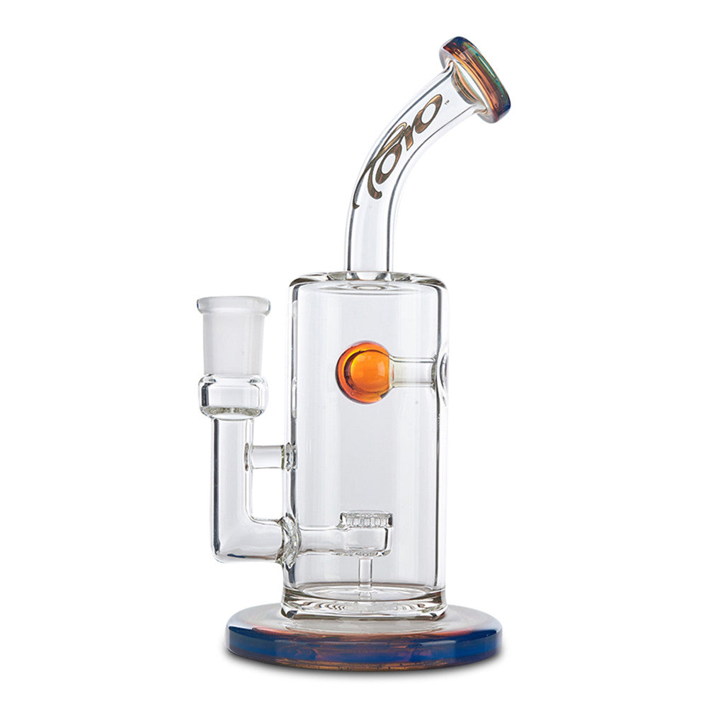 toro glass froth amber blue water pipe for dry herbs and flower