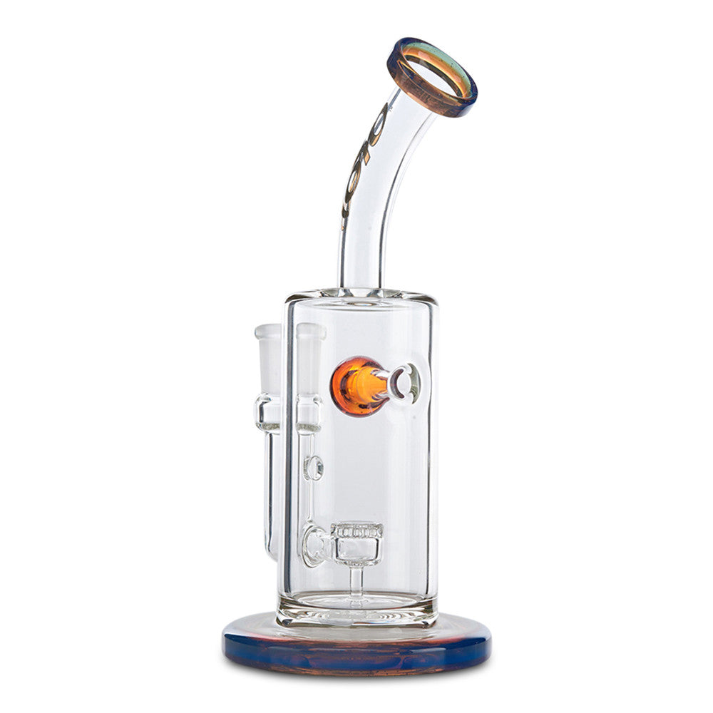 toro glass froth amber blue glass 10mm bong
