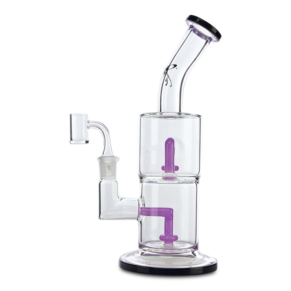 toro glass mini circ to circ dab rig lavender and black colored
