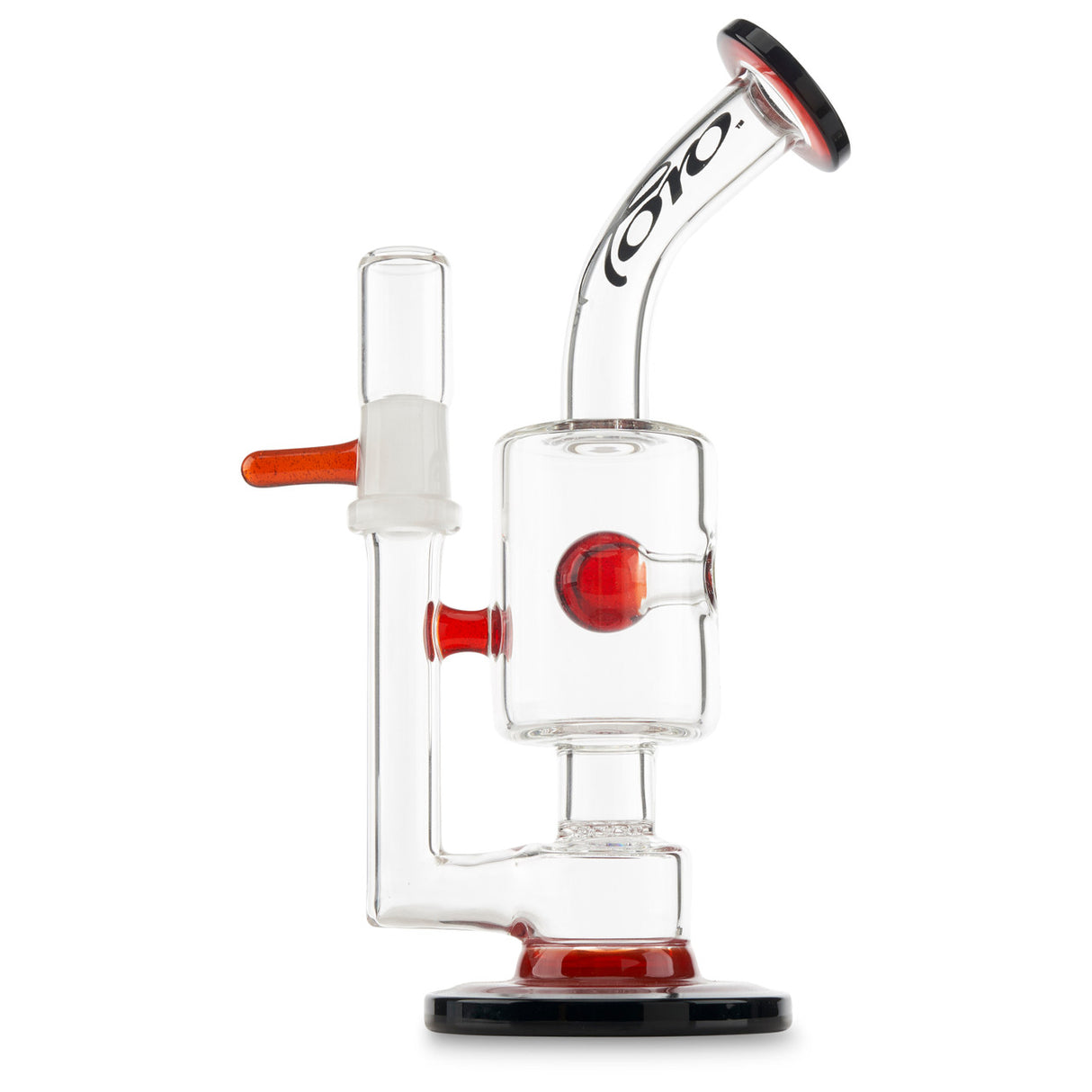 toro glass stemless jet ball ruby red and jet black colored dab rig