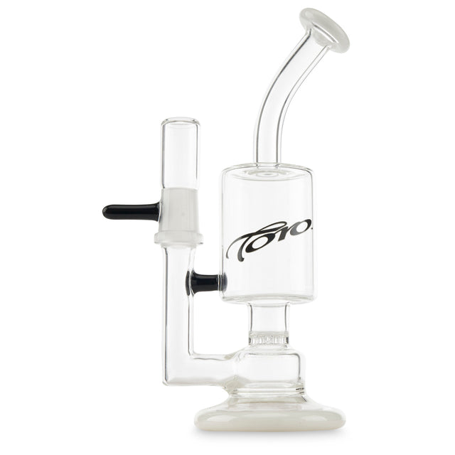 toro glass stemless jet black and white colored dab rig