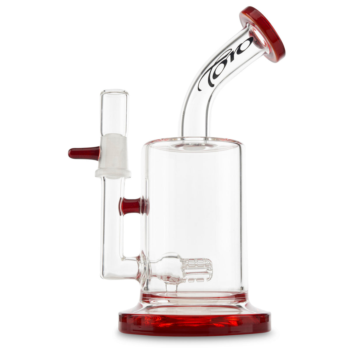 toro glass triple jet ruby red and orange colored dab rig