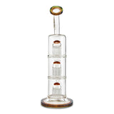 toro glass triple tree perc brown and green water pipe bong for sale online