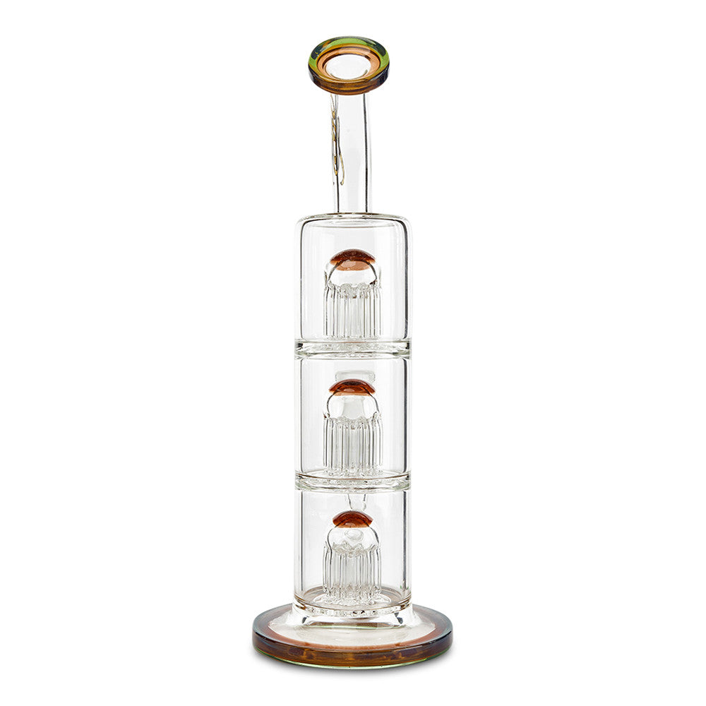 toro glass triple tree perc brown and green water pipe bong for sale online