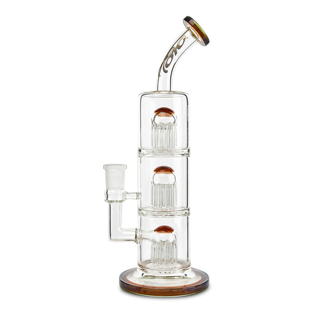 toro glass triple tree brown and green colored water pipe