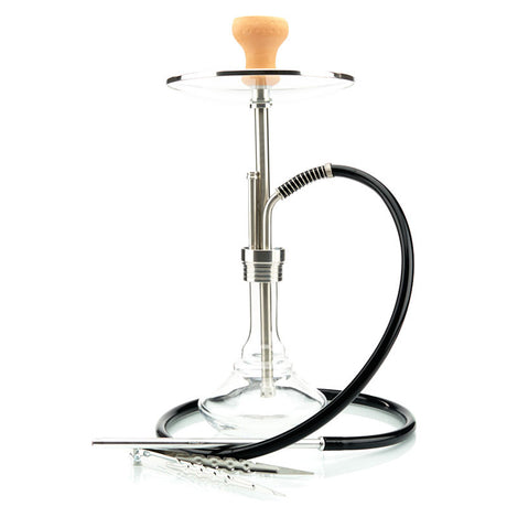 Vadra Crater Hookah Stainless Steel Stem and thick glass vase