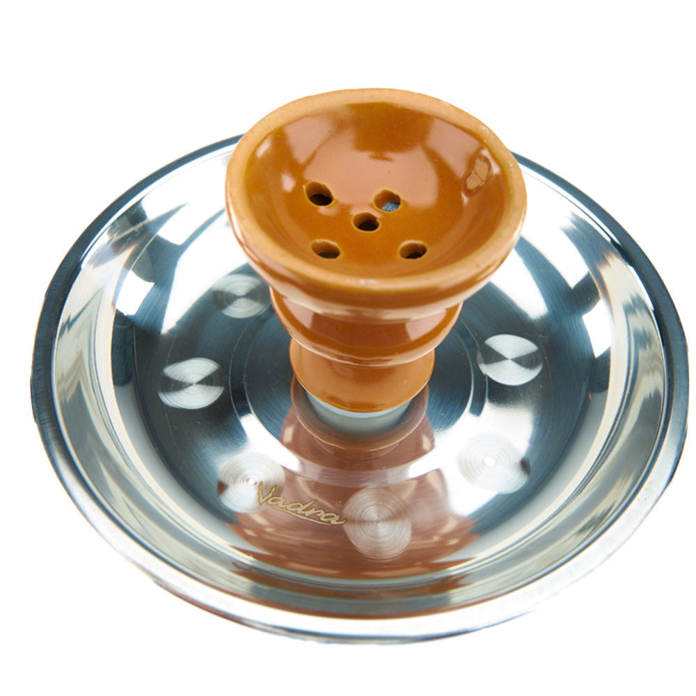 Vadra Echo Hookah with Amber Etched Glass Base and Aluminum stem and diffuser