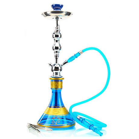 Vadra Martin Hookah with Cobalt blue vase and aluminum stem. Stunning 20-inches in height