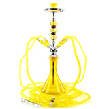 Vadra Ness Multi-Hose Hookah for up to 4 people with matching ceramic bowl bright yellow with black accents