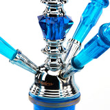 Vadra 3-HoseTahoe Hookah with Blue Bohemian style glass and jewel stem.