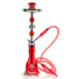 Vadra Turkana Single Hose Hookah with Bright Red Glass Base and Matching Bowl