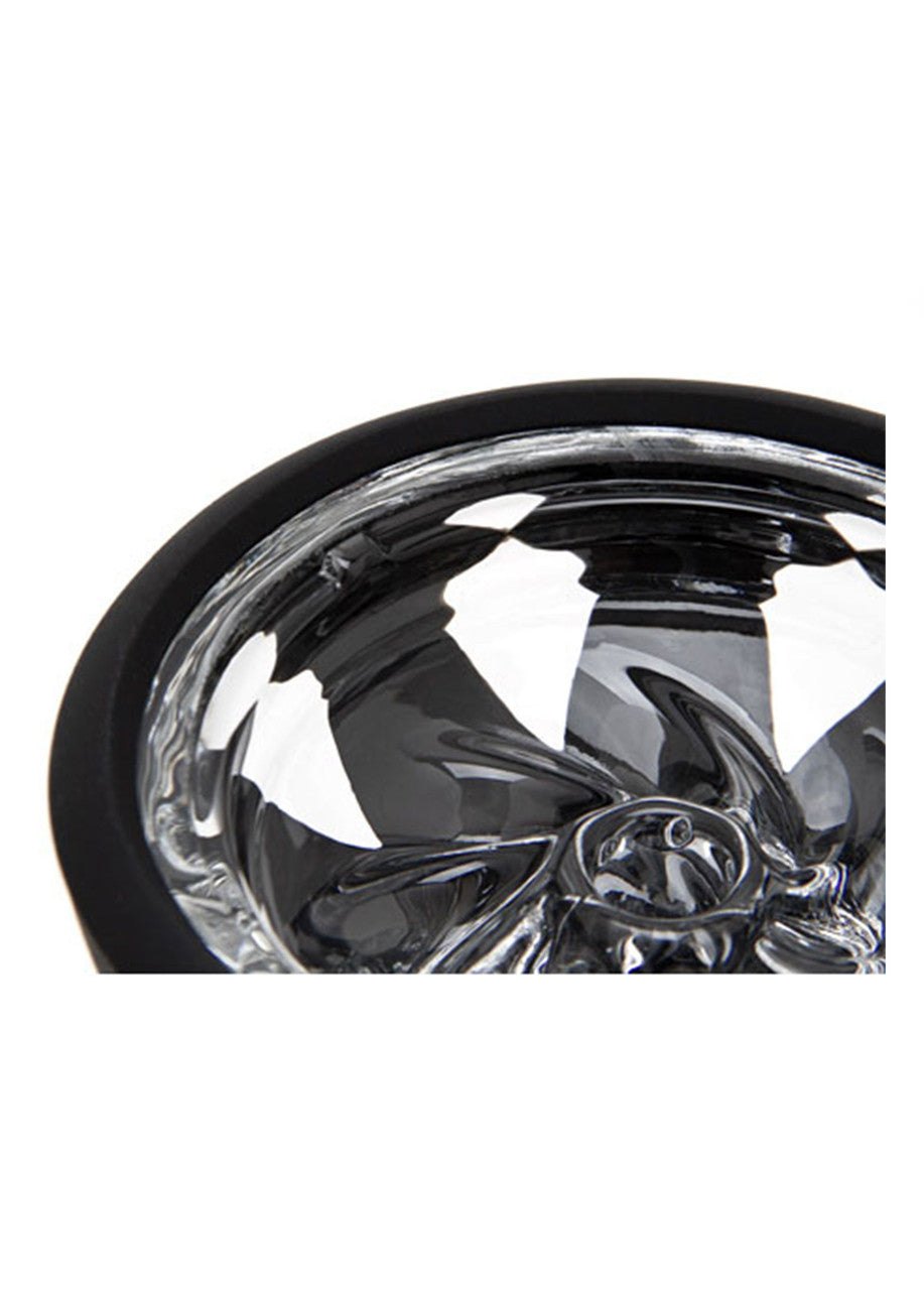 Vortex silicone hookah bowl with glass insert - black silicone
