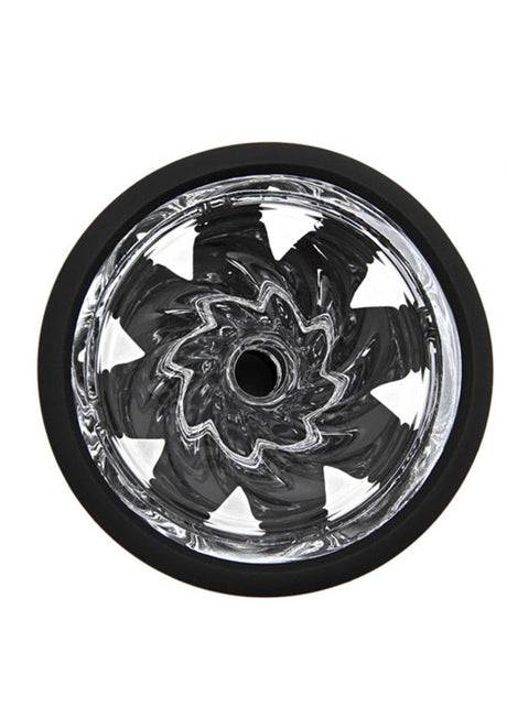 Vortex silicone hookah bowl with glass insert - black silicone